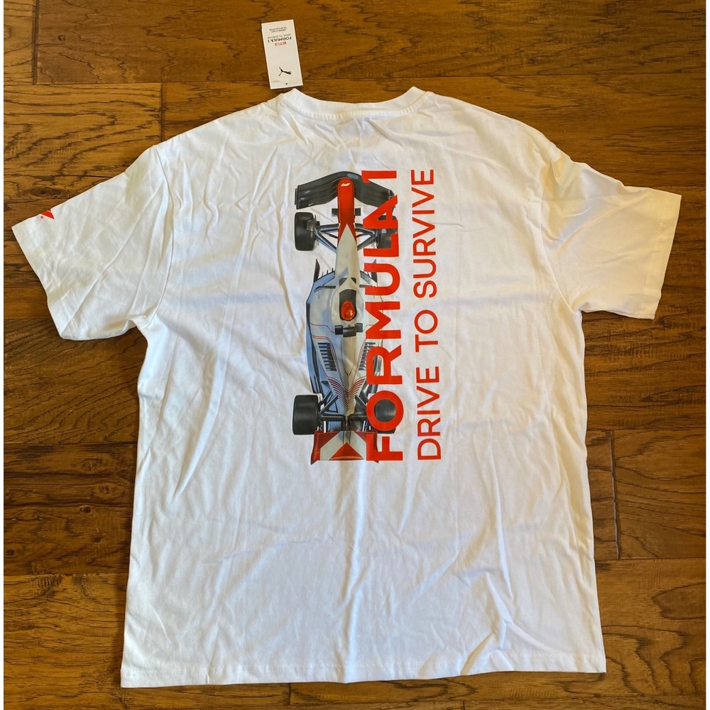 Puma Formula 1 Drive To Survive F1 Graphic T-Shirt White Mens Large 631734 02 - Picture 3 of 4